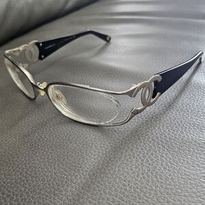 CHANEL Navy Blue and Silver Women's Glasses